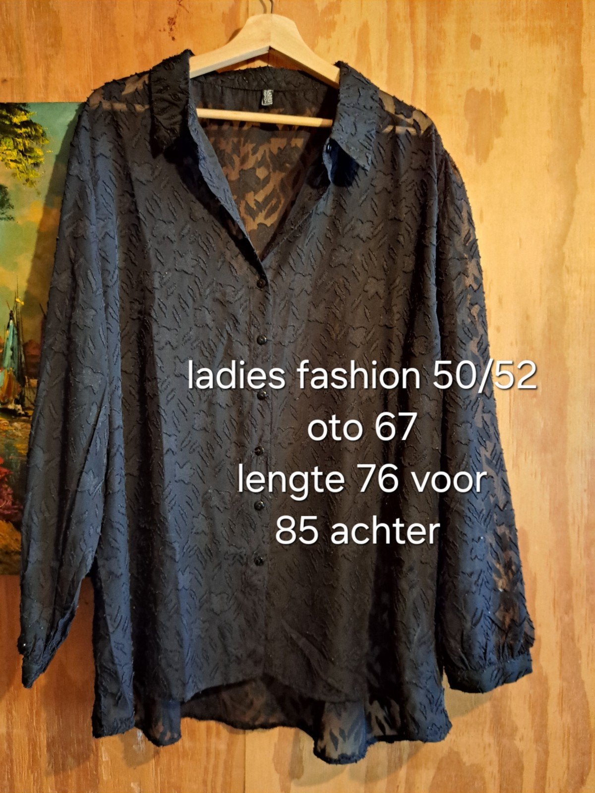zwarte blouse maat 50, Ophalen of Verzenden, Gedragen, Zwart, Blouse of Tuniek