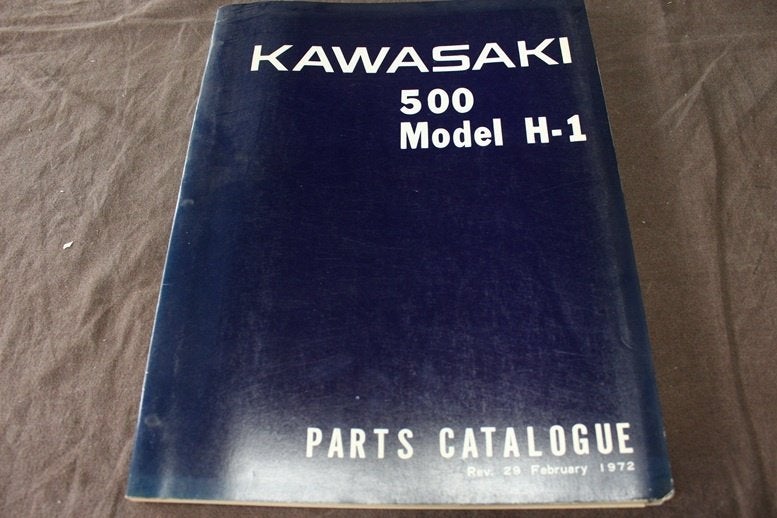 Kawasaki 500 model H1 triple 1972 motorcycle parts catalogue, Motoren, Ophalen of Verzenden, Kawasaki