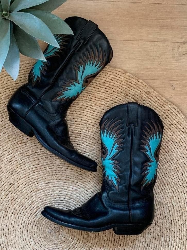 Vidal cowboylaarzen 40 western boots bohemian laarzen, Kleding | Dames, Schoenen, Hoge laarzen, -, Zwart, -
