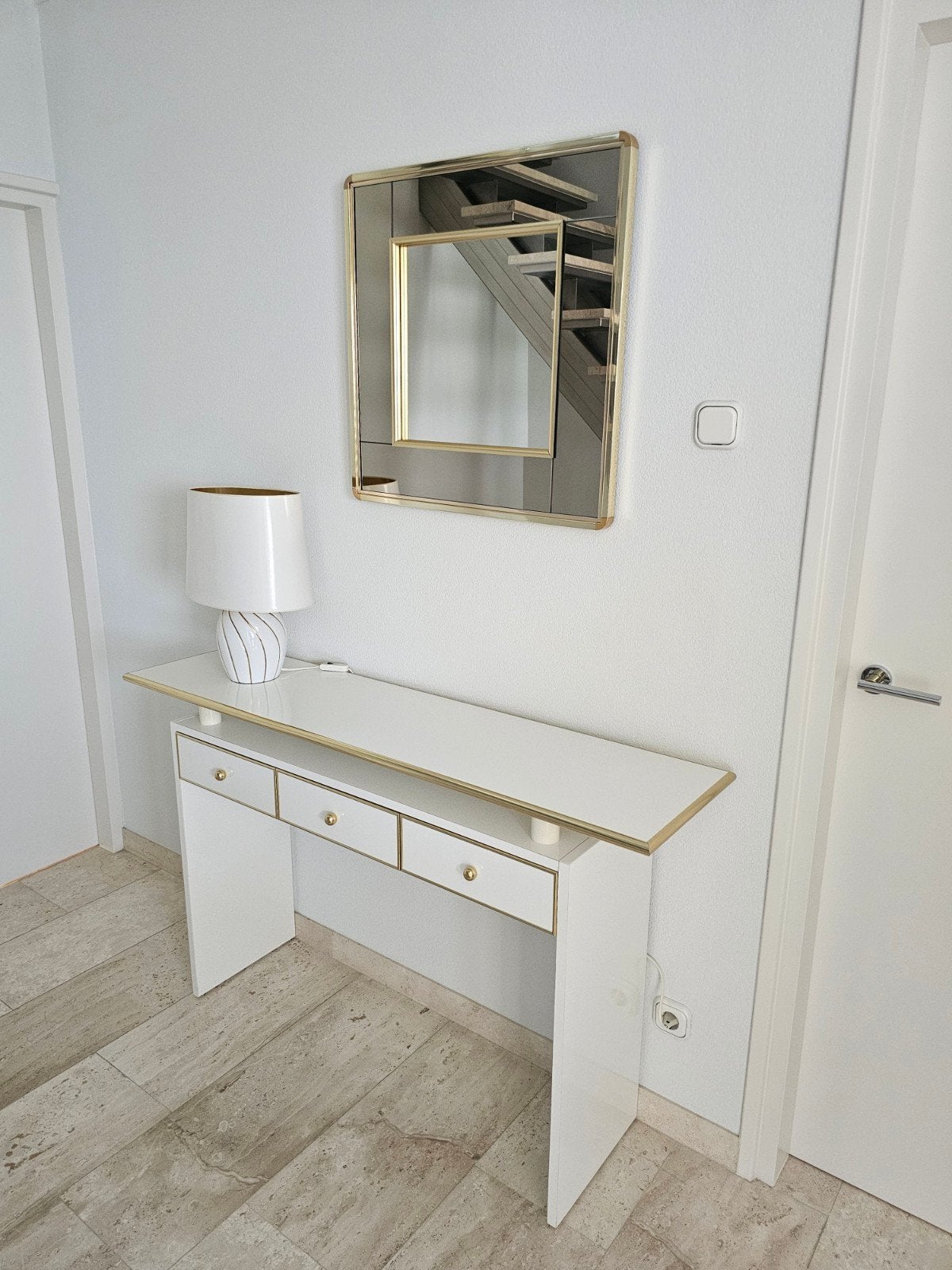 Van den Berg Design Console Tafel met Spiegel en Lamp, Ophalen, Zo goed als nieuw