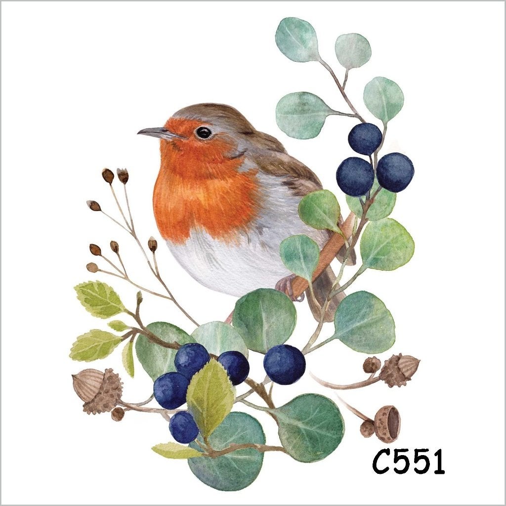 Servetten decoupage/bullet journal – roodborstje C551, Verzenden, Nieuw