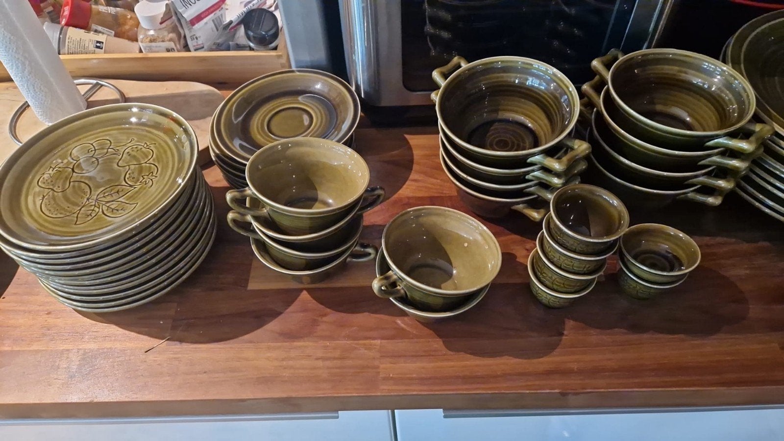 Uitgebreid Goedewaege Servies - Olijfgroen, Ophalen