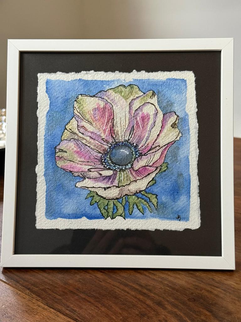 Anemoon bloemen Aquarel, Huis en Inrichting, Woonaccessoires | Schilderijen, Tekeningen en Foto's, Ophalen of Verzenden, Nieuw