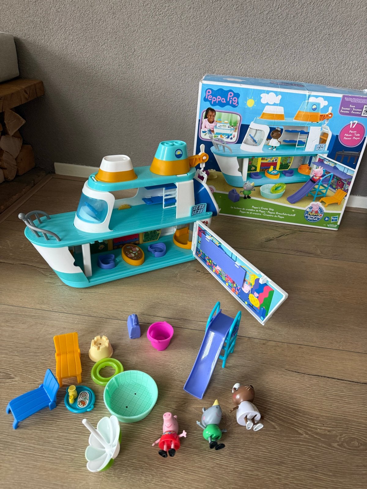 Peppa Pig Cruise Schip met accessoires en doos, Ophalen of Verzenden, Zo goed als nieuw, Jongen of Meisje
