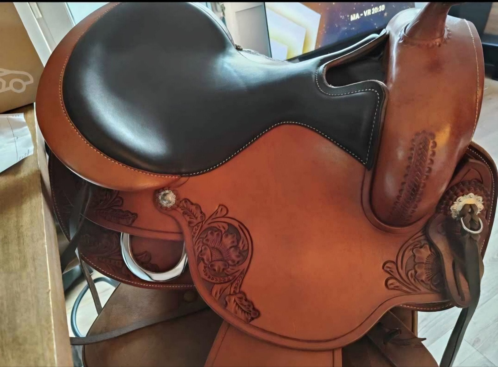 freemax boomloos cow Cognac short 15 inch met fork 5, Dieren en Toebehoren, Paarden en Pony's | Zadels, XS (15.5 inch of kleiner)