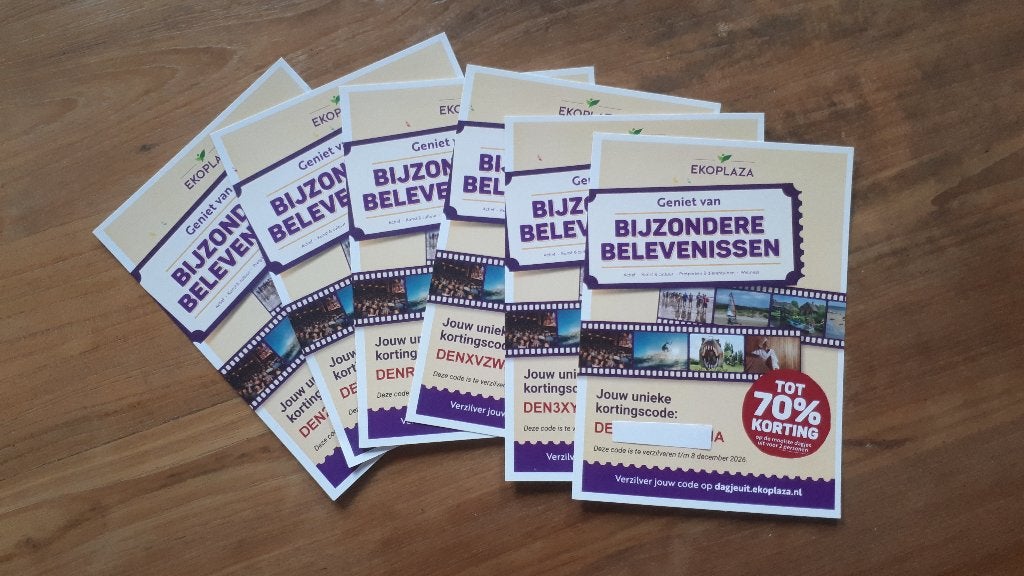 Voucher / vouchercode Ekoplaza Bijzondere Belevenissen, Overige supermarkten, Ophalen of Verzenden