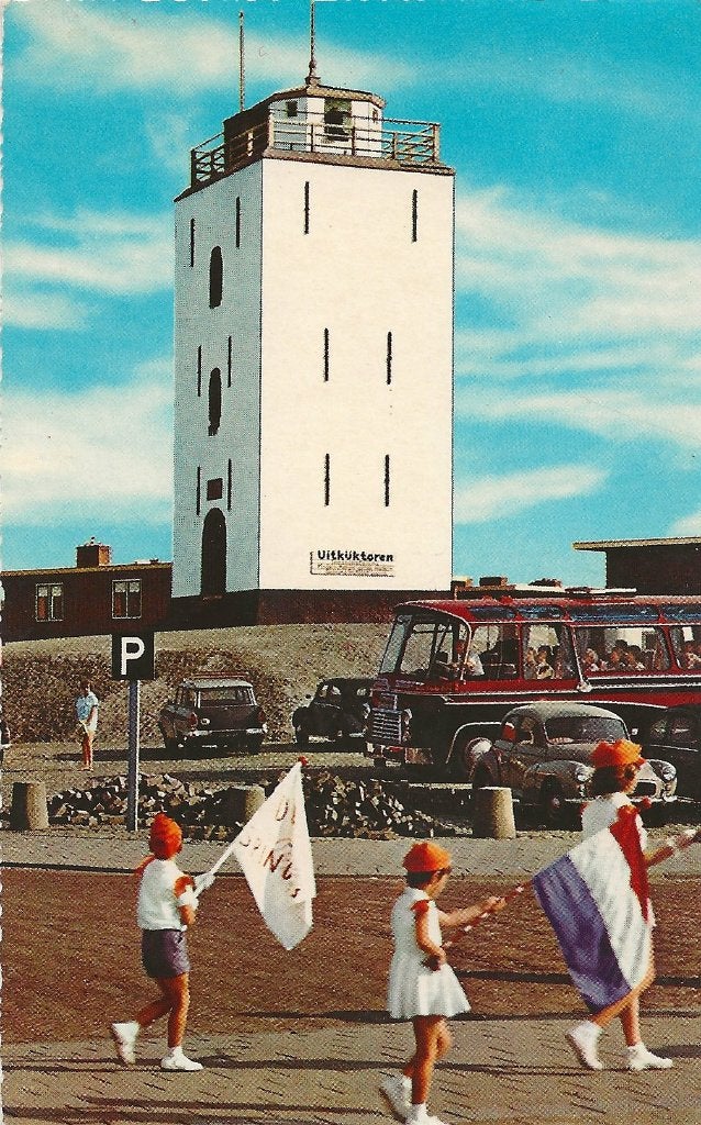 BF276-Katwijk aan Zee,Vuurtoren,Autobus,vlaggen,, Verzenden, 1960 tot 1980, Gelopen, Zuid-Holland