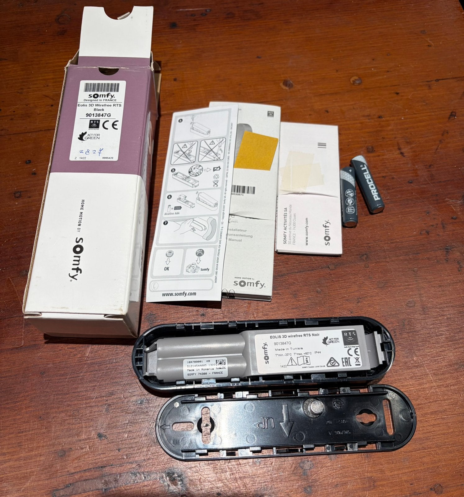 Somfy Eolis zwart  RTS  voor buitenzonwering., Ophalen of Verzenden, Nieuw, Detector, Sensor of Melder, Overige soorten