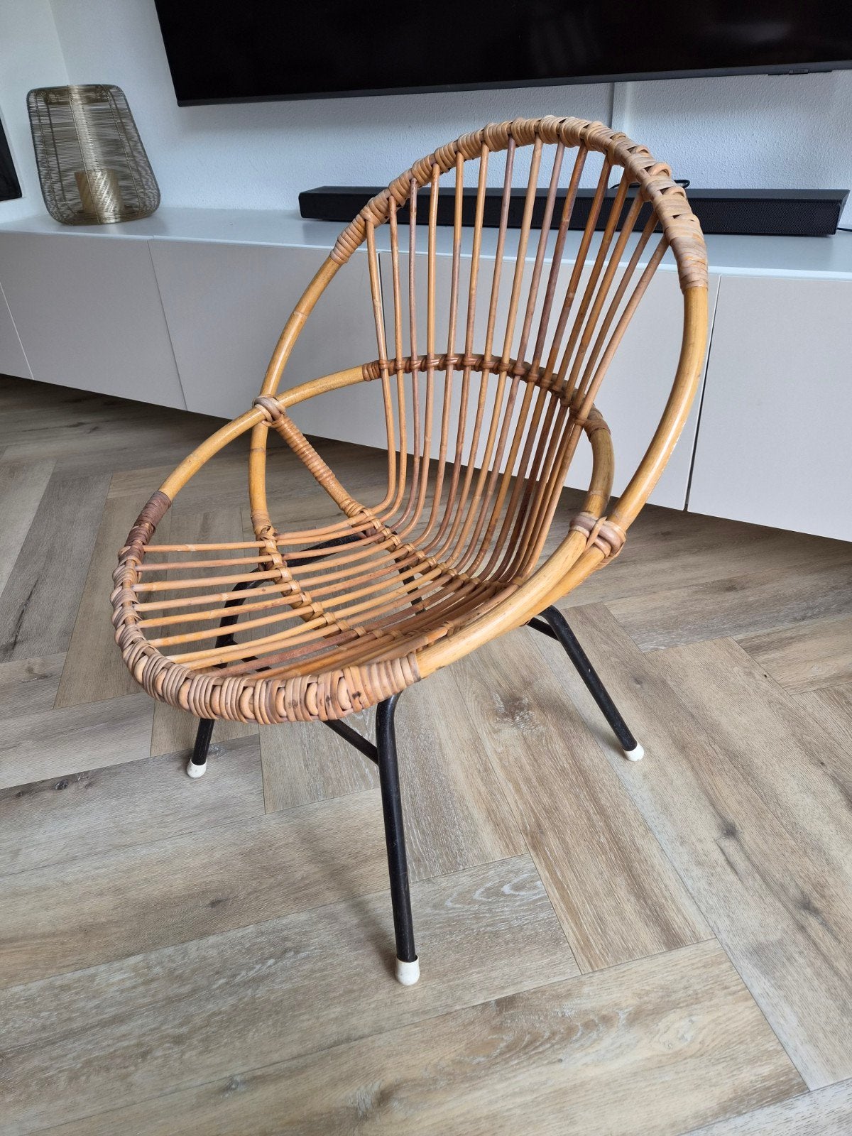 Vintage rotan kinderstoeltje – boho stijl, Ophalen of Verzenden, Gebruikt, Bruin, Eén