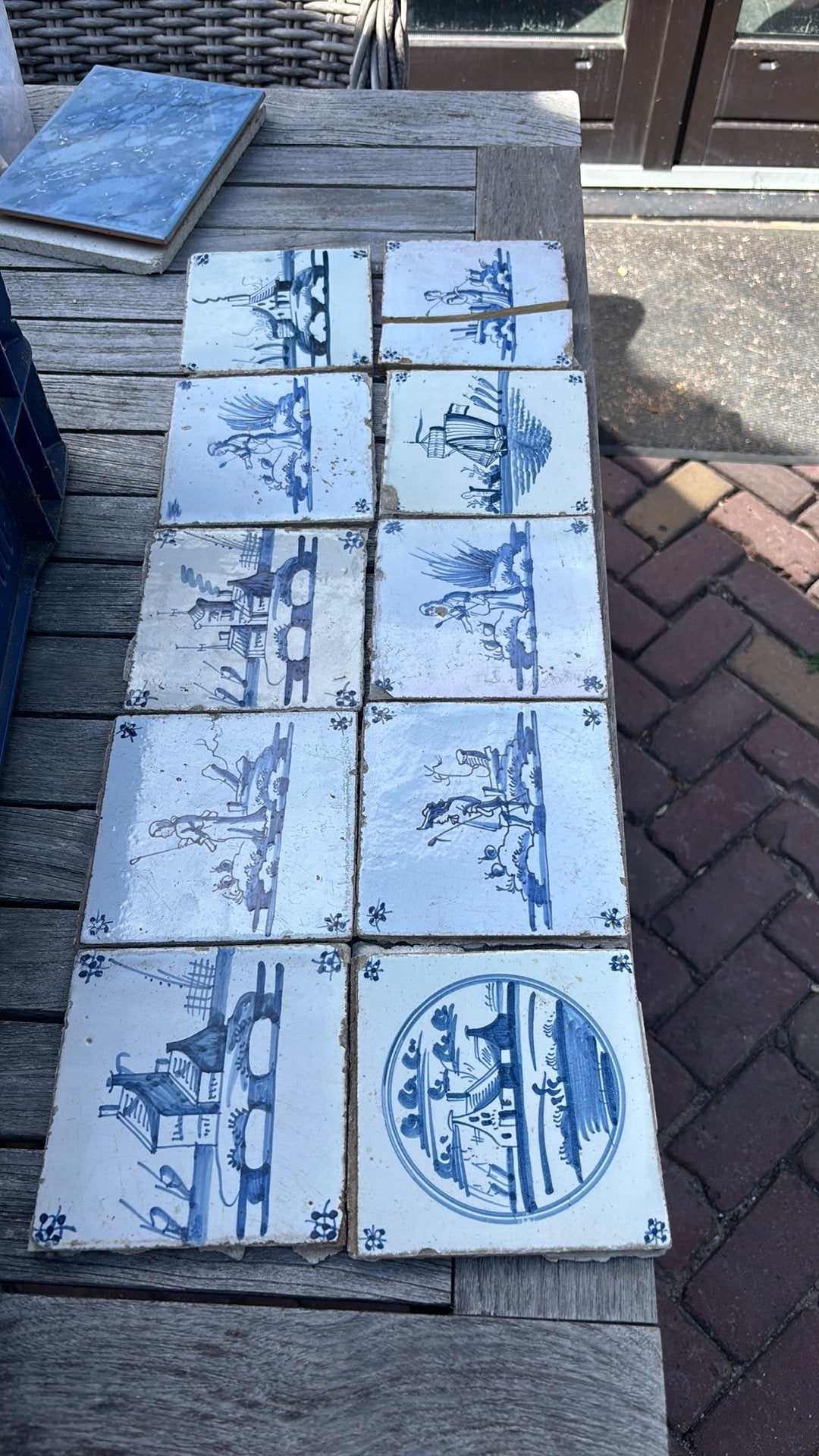 Antieke tegeltjes delfts blauw, Ophalen of Verzenden
