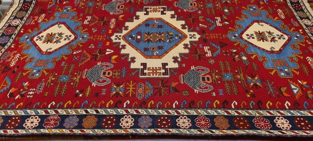 Perzische tapijten Soumak kelim 302x203/kleed/Oosterse/Loper, Www.simatapijten.nl, 150 tot 200 cm, Ophalen of Verzenden, Info@simatapijten.nl