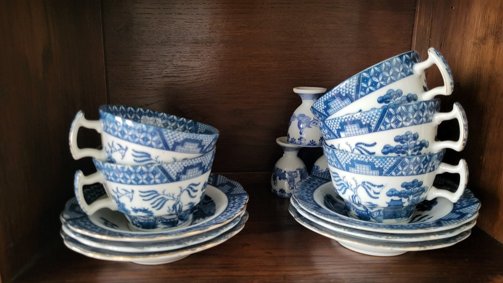 Antieke Chinese kop en schotels en eierdopjes, Ophalen of Verzenden