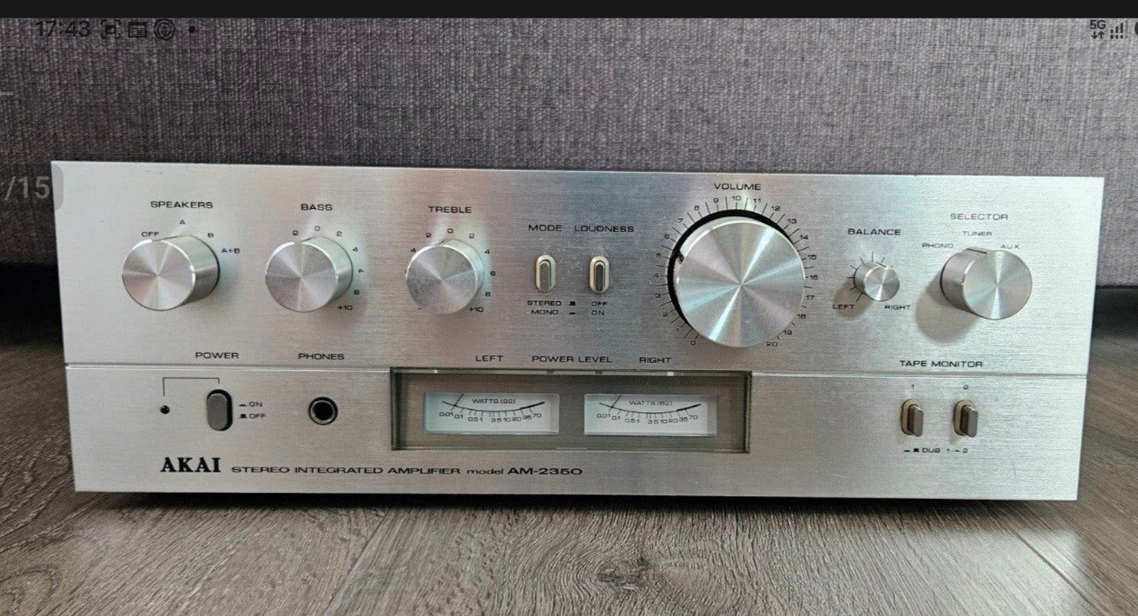 Akai AM-2350 Stereo geïntegreerde versterker, Overige merken, Gebruikt, Ophalen of Verzenden, Minder dan 60 watt