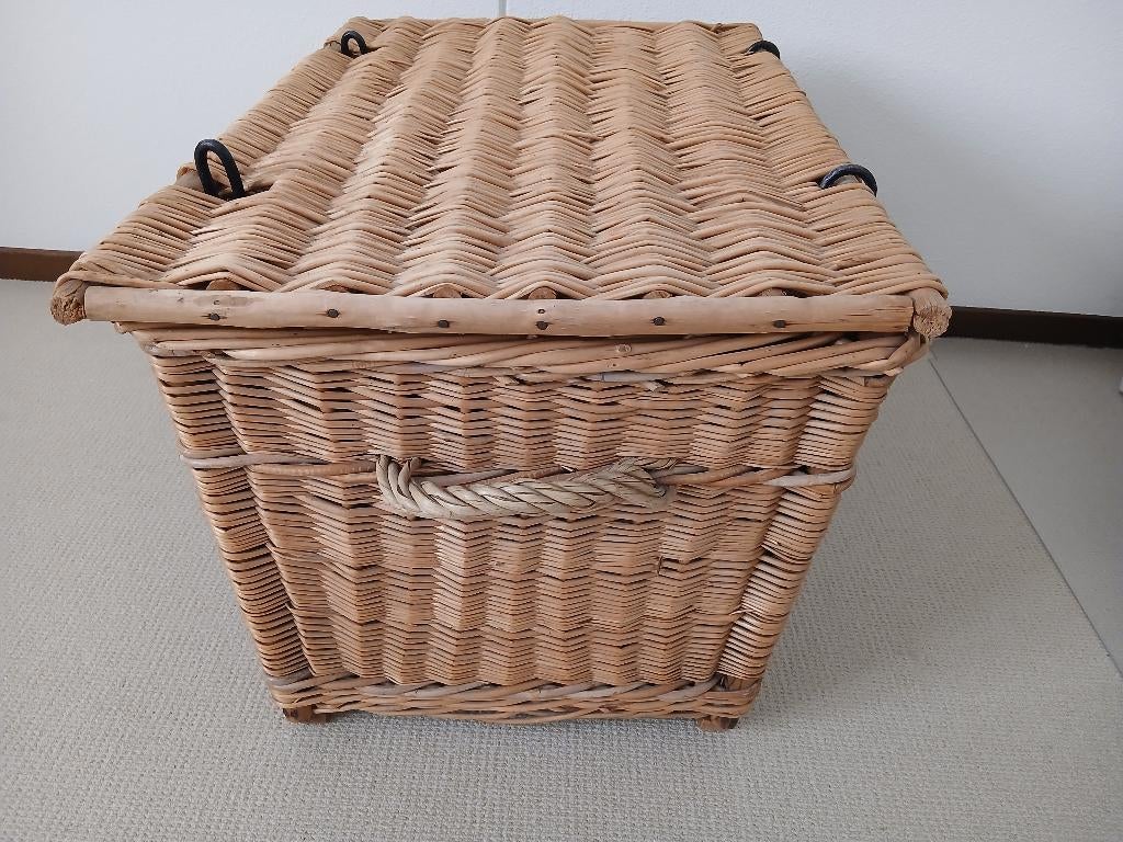 Grote Rieten Mand   - Vintage, Ophalen, Gebruikt, Mand, Riet