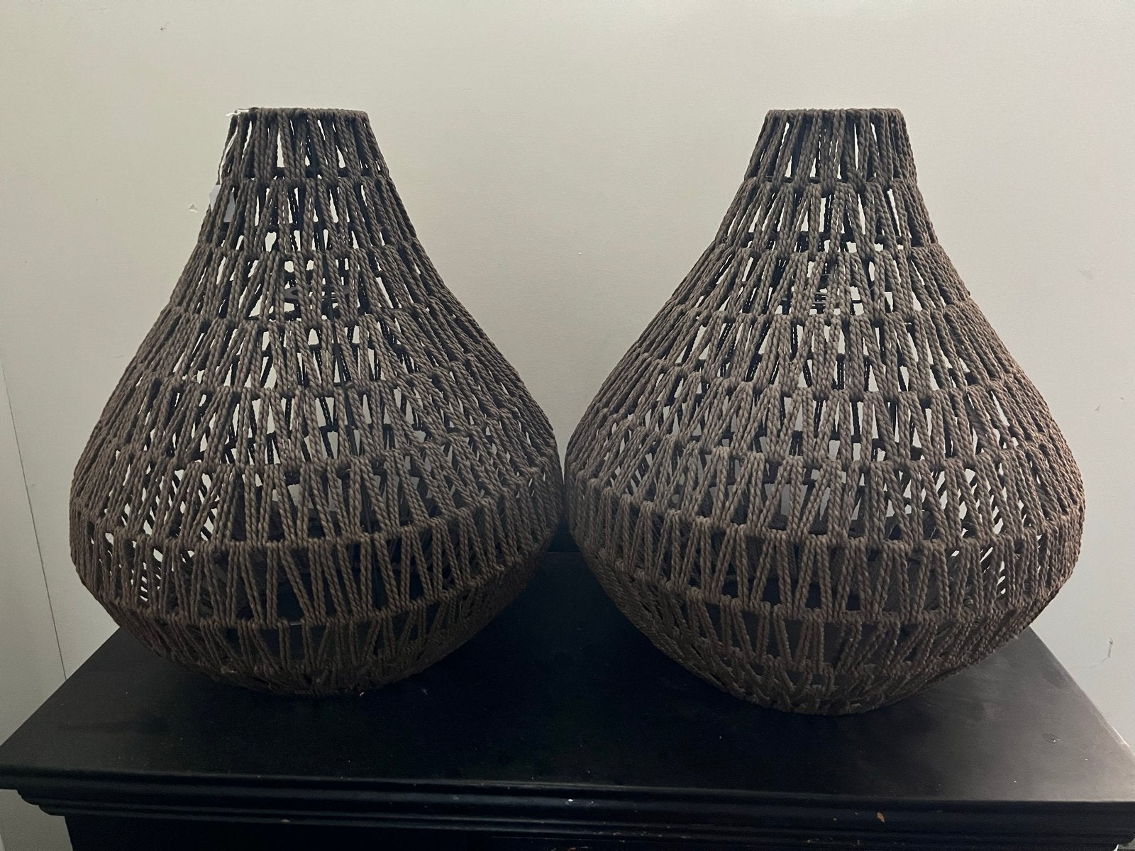 Grote lampenkap van touw - diameter 45 cm, hoogte 52 cm, Huis en Inrichting, Lampen | Lampenkappen, Gebruikt, Bruin, Natuurlijk materiaal