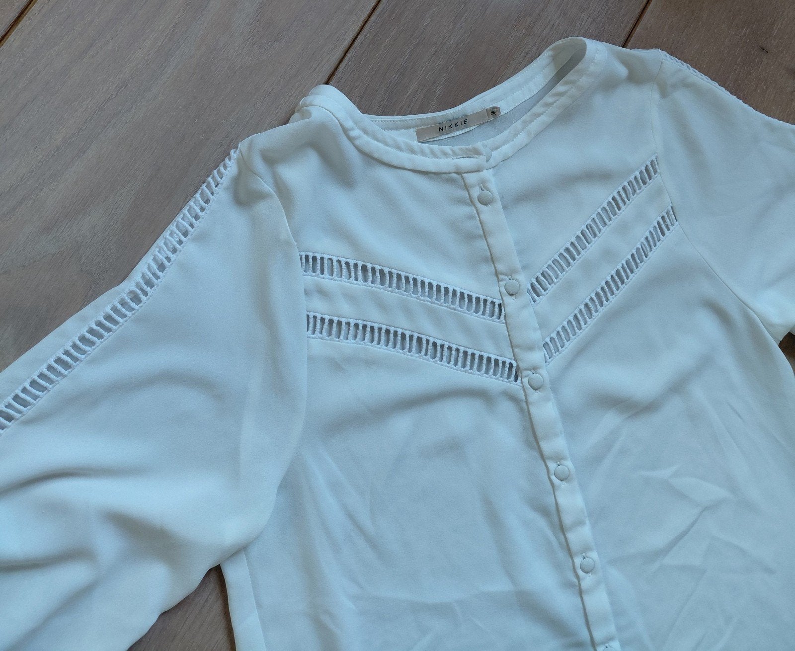 Als nieuw wit NIKKIE dames blouse mt 36, Wit, Ophalen of Verzenden, Zo goed als nieuw, Nikkie