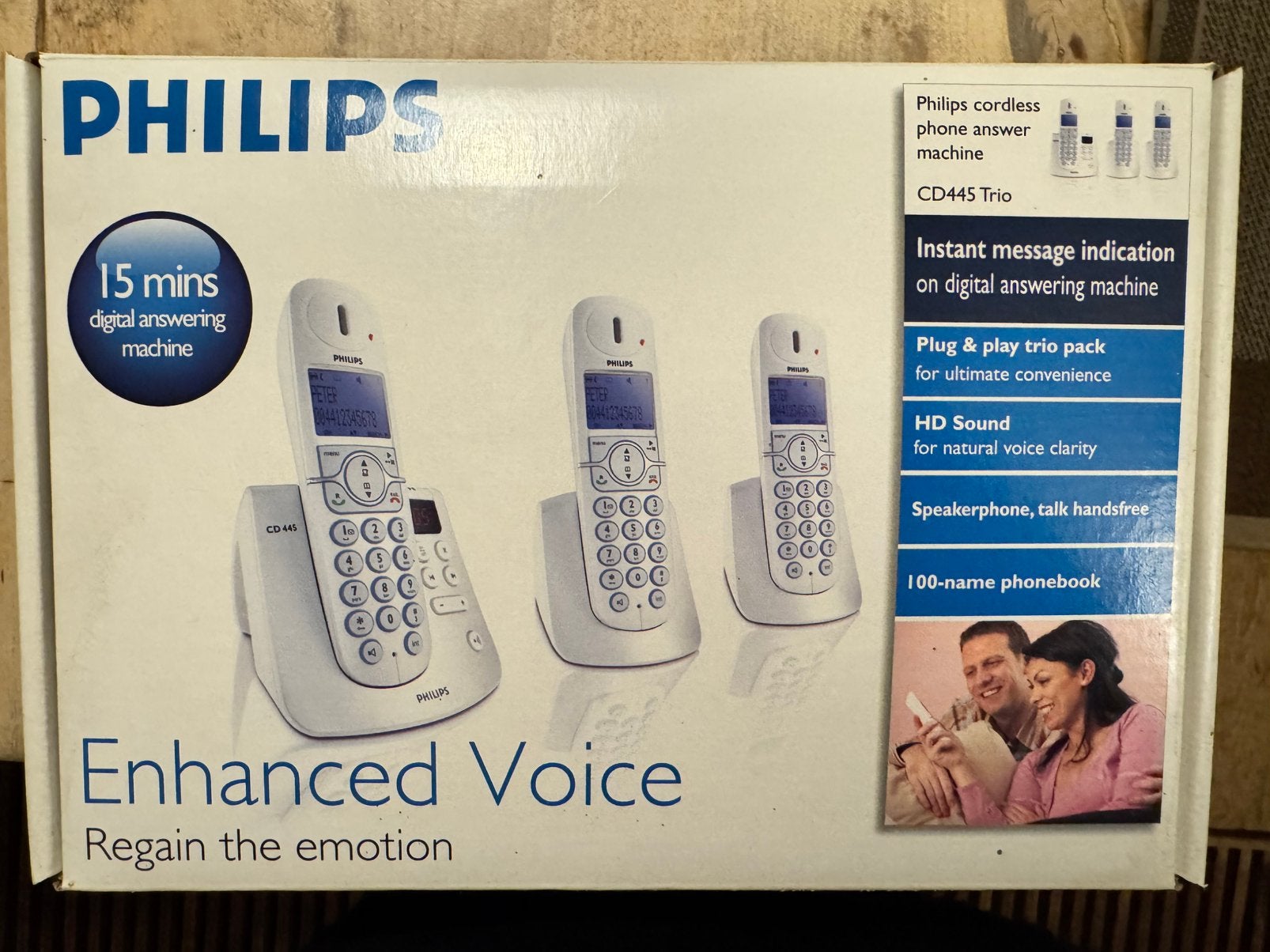 Draadloze DECT Huis Telefoon - 2 Handset _ Philips CD445 Duo, Ophalen, Zo goed als nieuw, 2 handsets