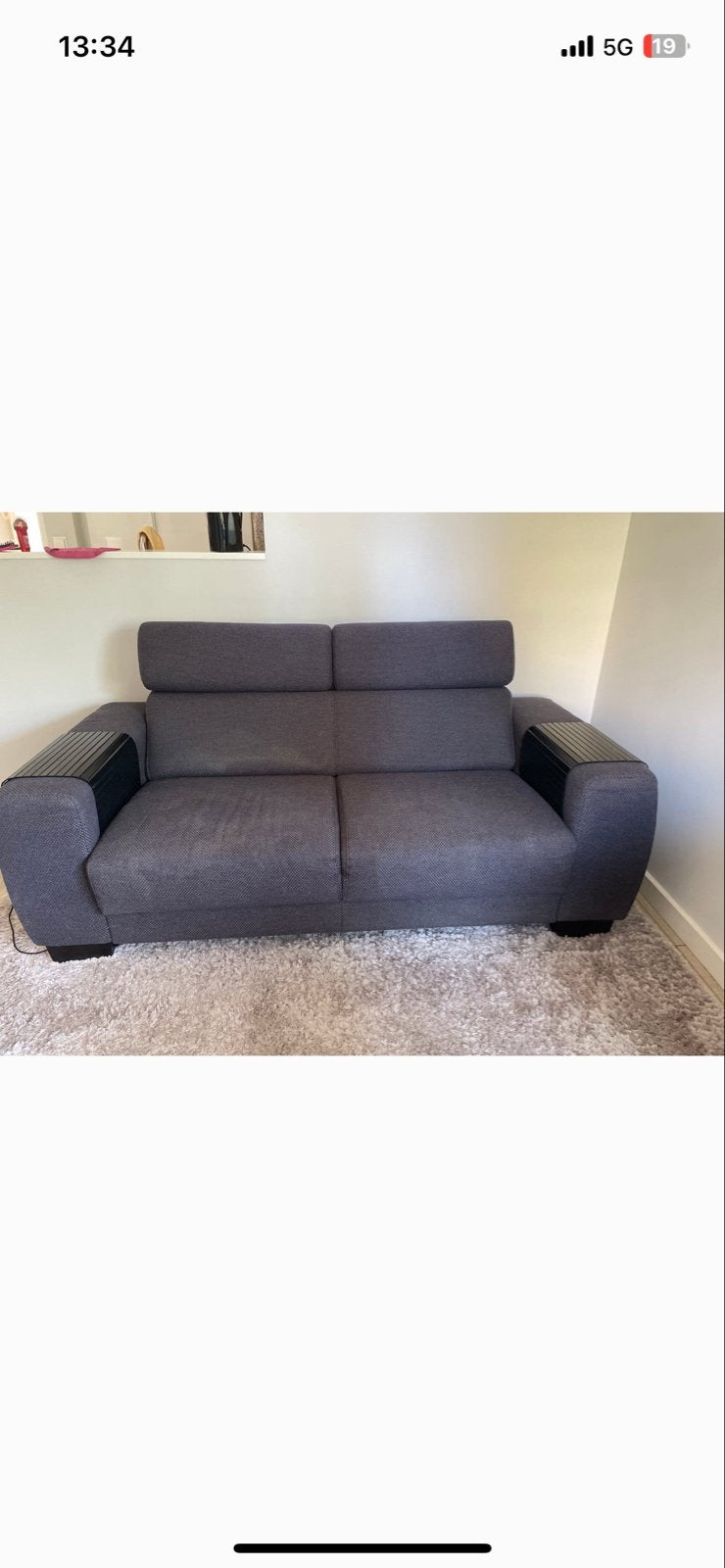 Comfortabele bank met verstelbare hoofdsteunen, Ophalen, Gebruikt, Tweepersoons, 75 tot 100 cm