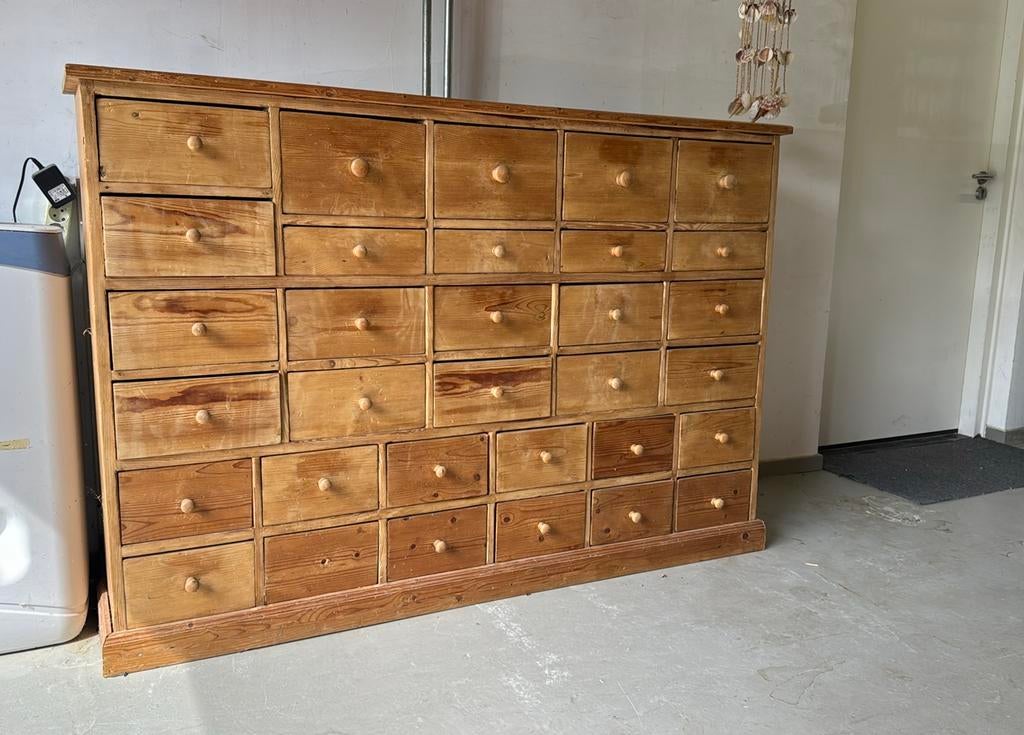 Vintage Apothekerskast / Ladekast, Ophalen, Gebruikt, 150 tot 200 cm, Met lade(s)