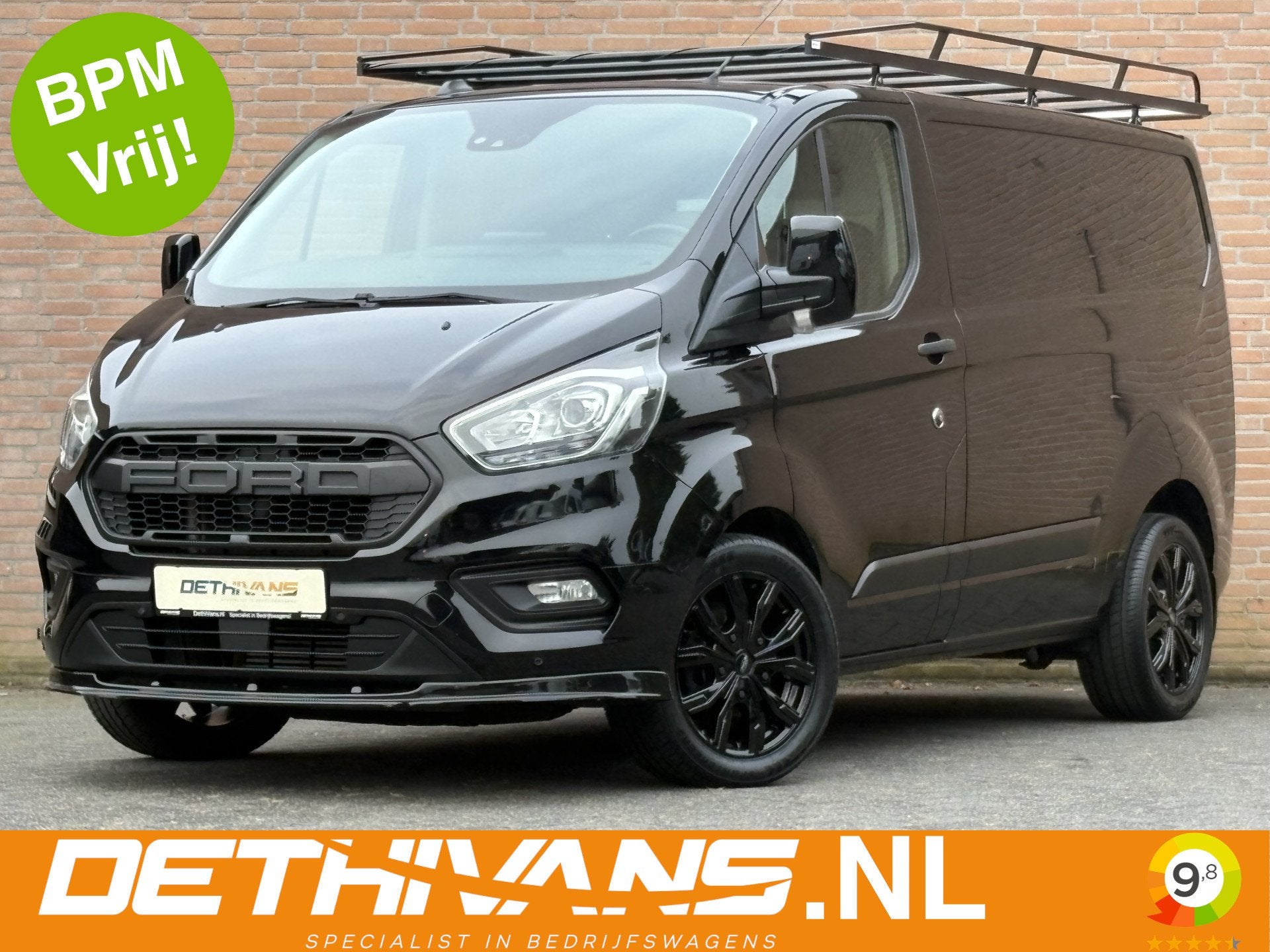 Ford Transit Custom 2.0TDCI 130PK Raptor Edition / Carplay /, Voorwielaandrijving, Stof, Met garantie (alle), Zwart
