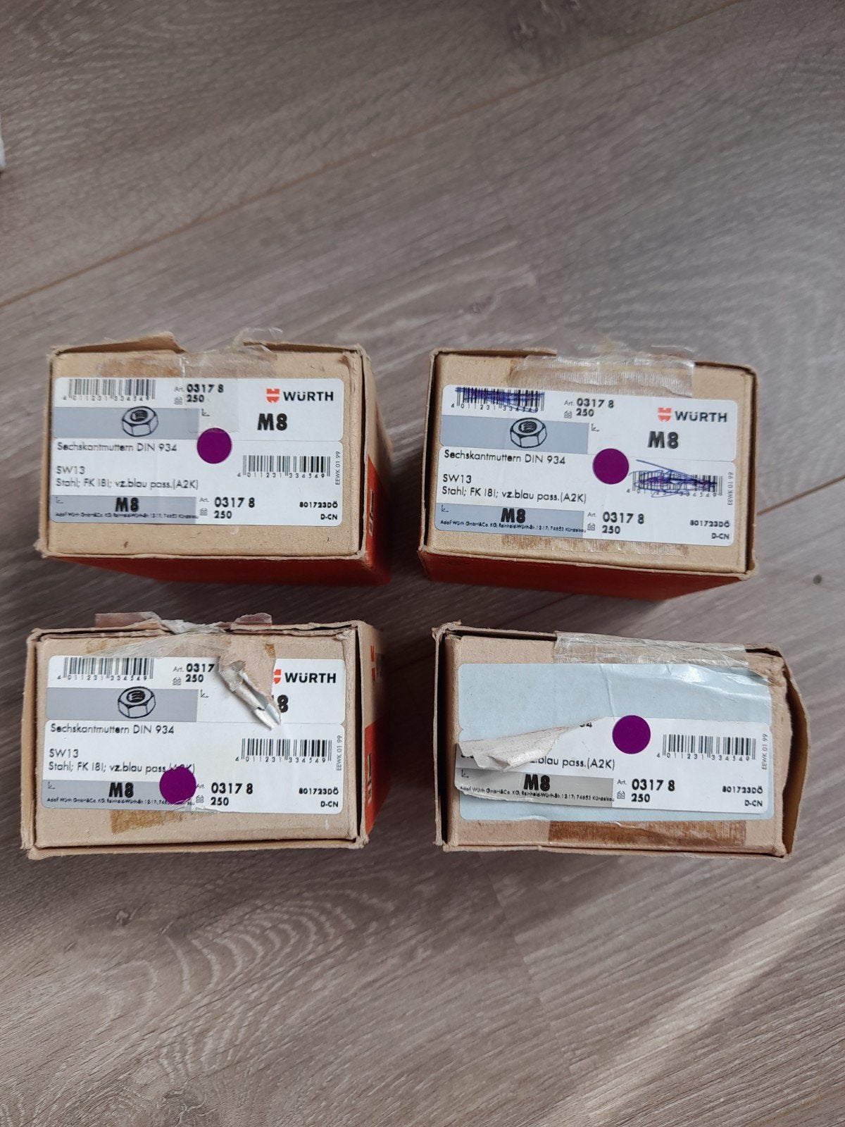 Nieuw 4 doosjes wurth Zeskantmoeren, Ophalen of Verzenden, Nieuw