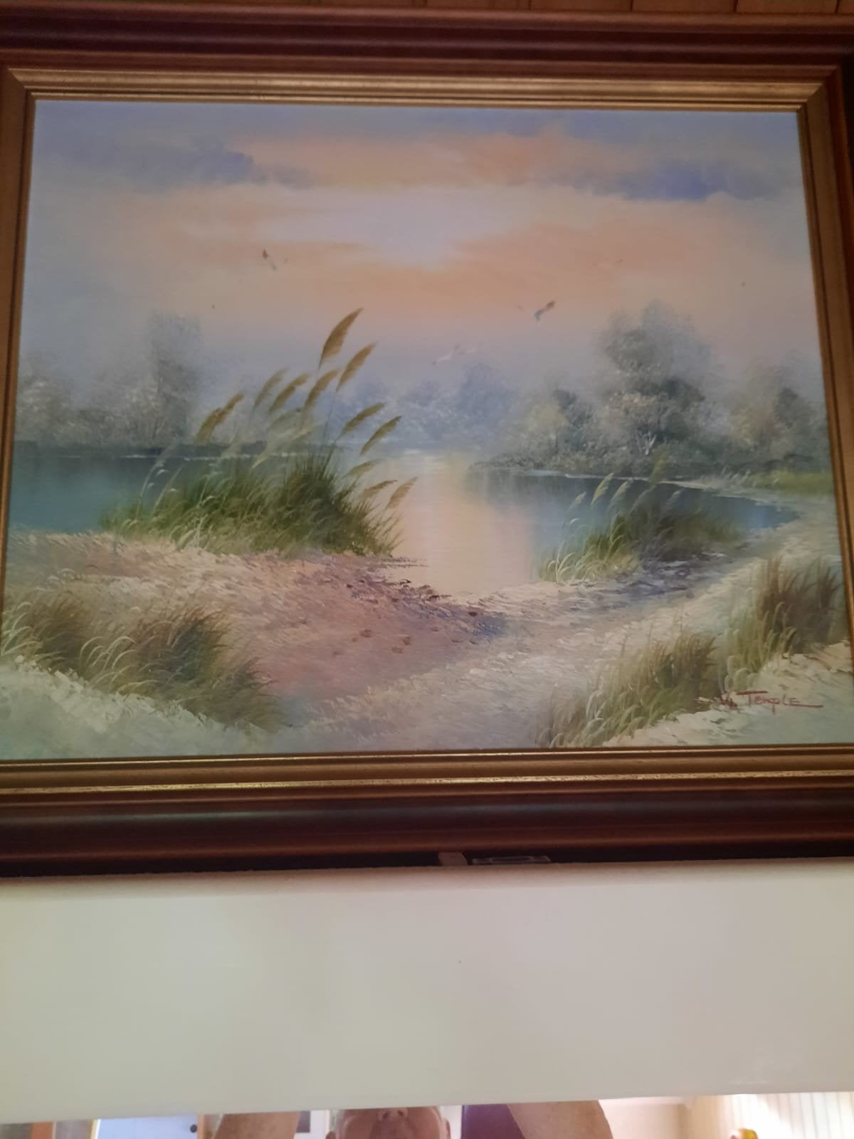 Schilderij van W. Temple: Rustiek Landschap, Ophalen of Verzenden, Klassiek, Handgeschilderd, Landschap