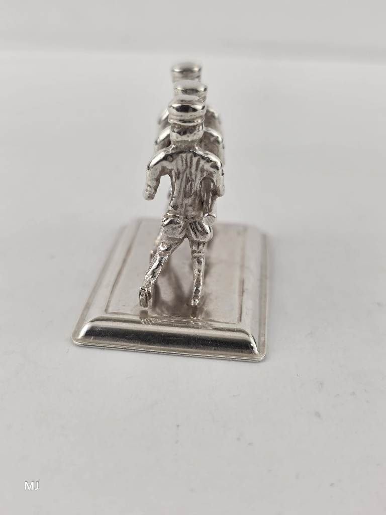 Zilveren miniatuur Schaatsers                           Z167, Antiek en Kunst, Ophalen of Verzenden, Zilver