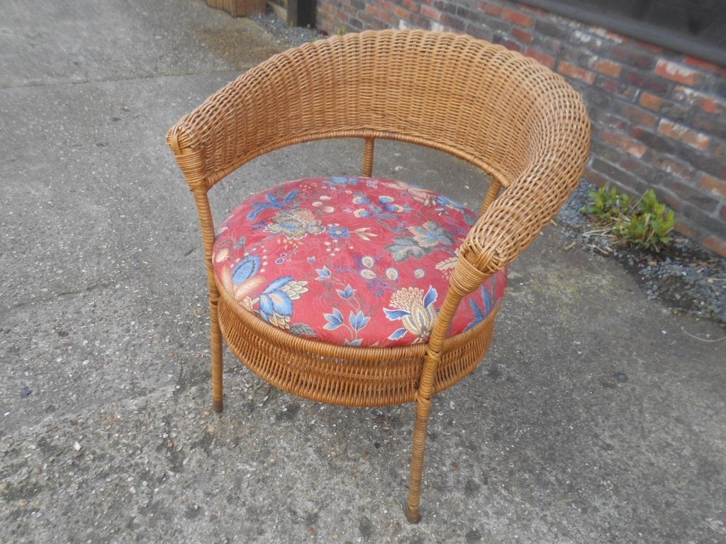 Stoel van pitriet, vintage, Ophalen