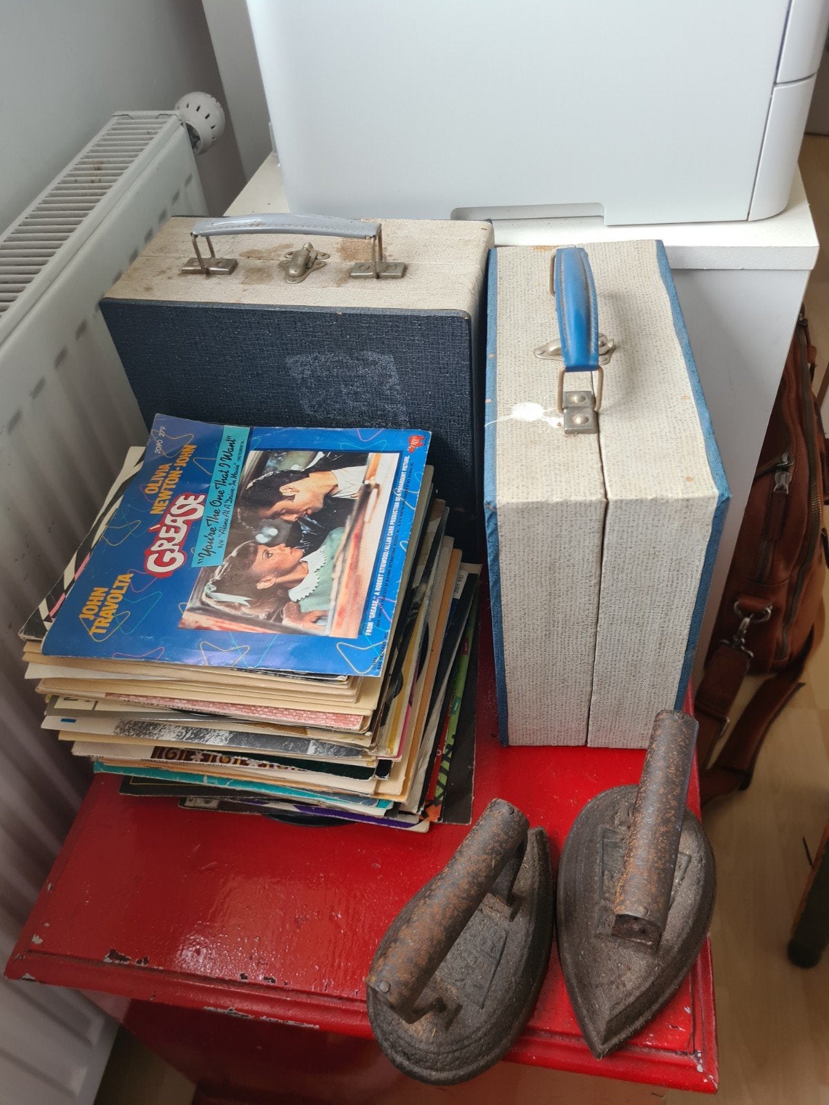 Vintage Vinyl singles collectie met opbergkoffers, Ophalen, Gebruikt, 7 inch, Single