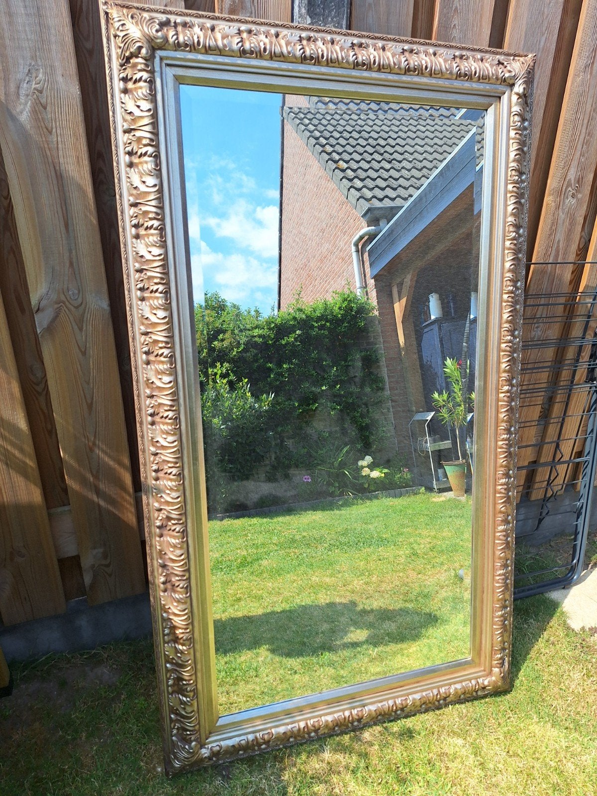 Grote Antieke Spiegel met Gouden Barok Lijst, Ophalen