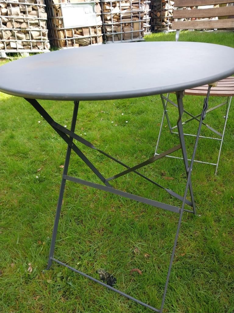 Tuin tafel en stoelen zwart, Ophalen, Zo goed als nieuw, Rechthoekig
