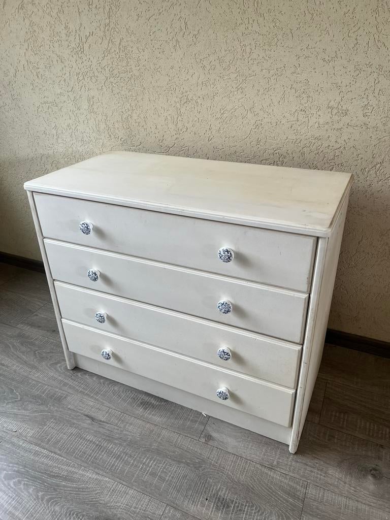 Te Koop : Ladekastje 4 Laden Kast Hout Opknapper, Ophalen, Gebruikt, 50 tot 100 cm, 3 of 4 laden