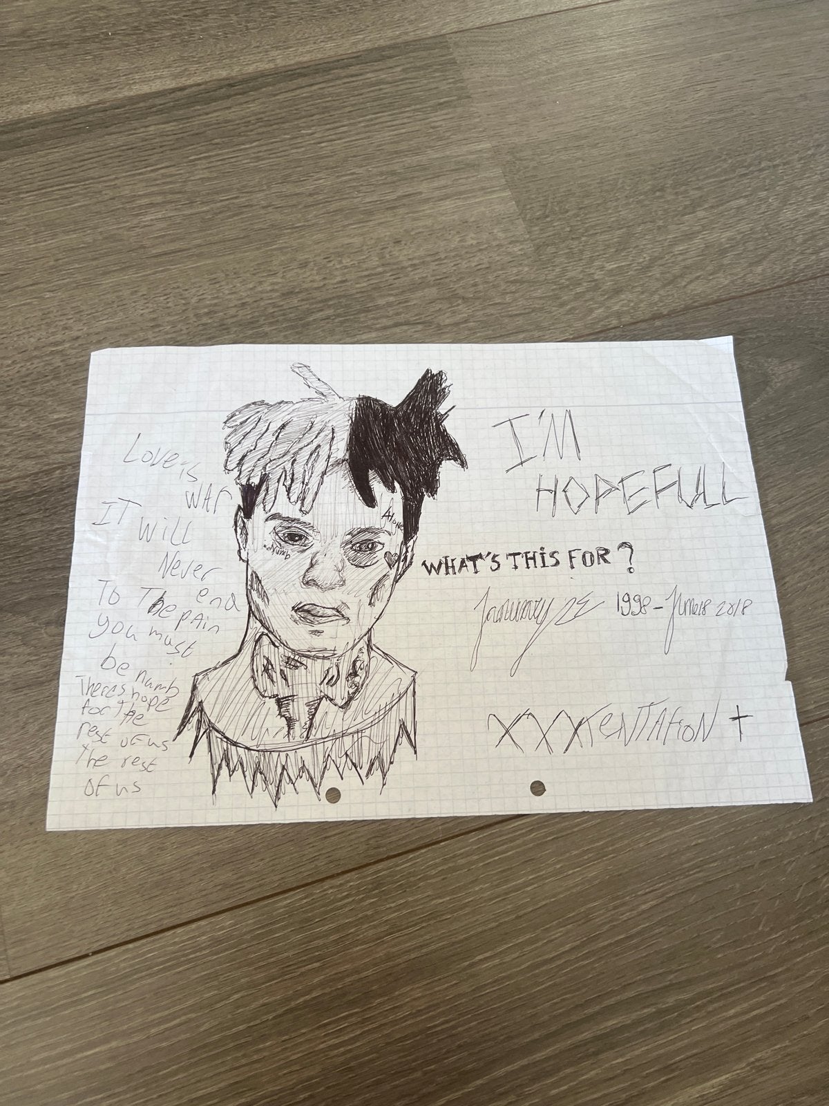 Xxxtentacion Tekening - Origineel Handgemaakt Kunstwerk, Antiek en Kunst, Kunst | Tekeningen en Foto's, Ophalen of Verzenden, Tekening