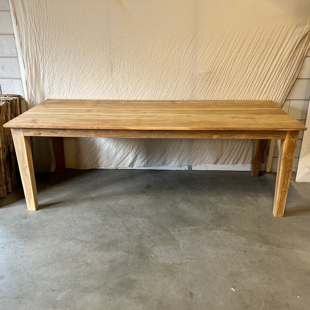teakhouten eettafel - 220 x 90 cm - Gratis bezorgd, TTM Wonen, Meubels – (Perzische) Tapijten en Woonaccessoires, Taag 63, 2491 CS, Den Haag (Forepark)