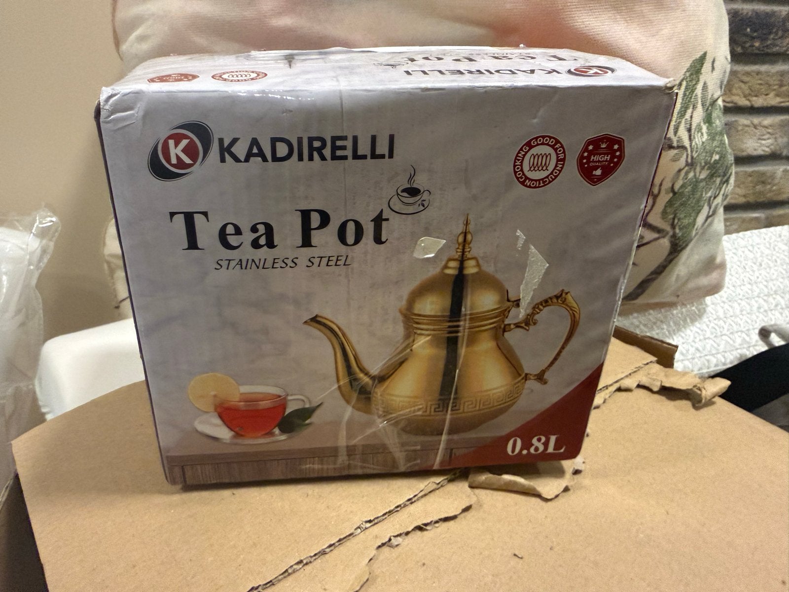 Goudkleurige Theepot - Nooit gebruikt - 0.8L, Goud, Nieuw, Metaal, Overige merken
