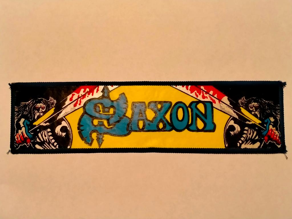 Saxon Warrior vintage superstrip metal kleding embleem patch, Verzamelen, Ophalen of Verzenden, Gebruikt, Kleding