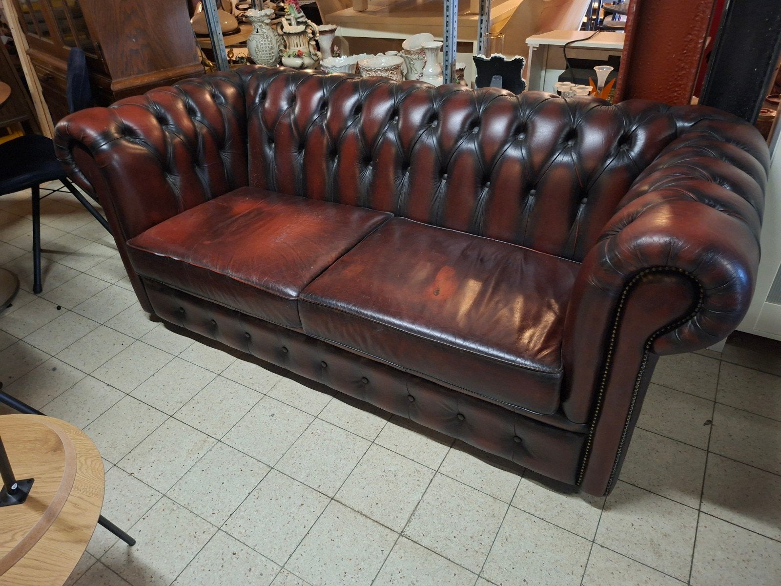 chesterfield bank sb kringloop, Ophalen, Gebruikt, 75 tot 100 cm, Tweepersoons