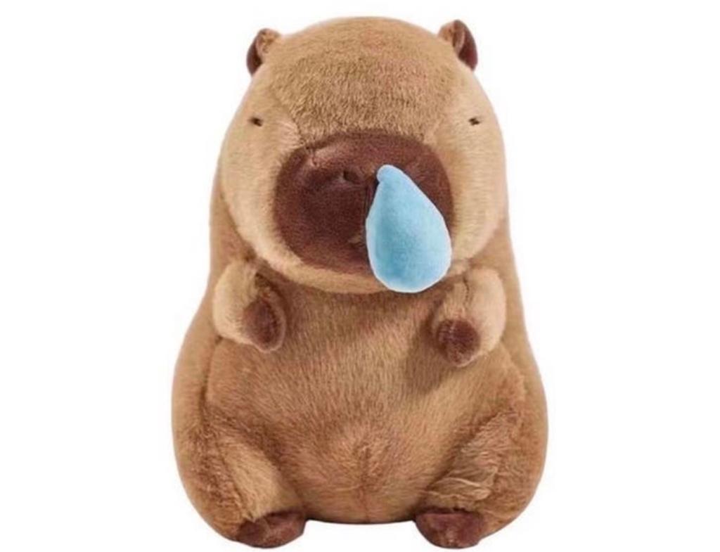 Nieuwe Capybara Knuffel - Bruin met Blauwe Traan, Overige typen, Nieuw, Ophalen of Verzenden, Middelgroot (20 tot 80 cm)