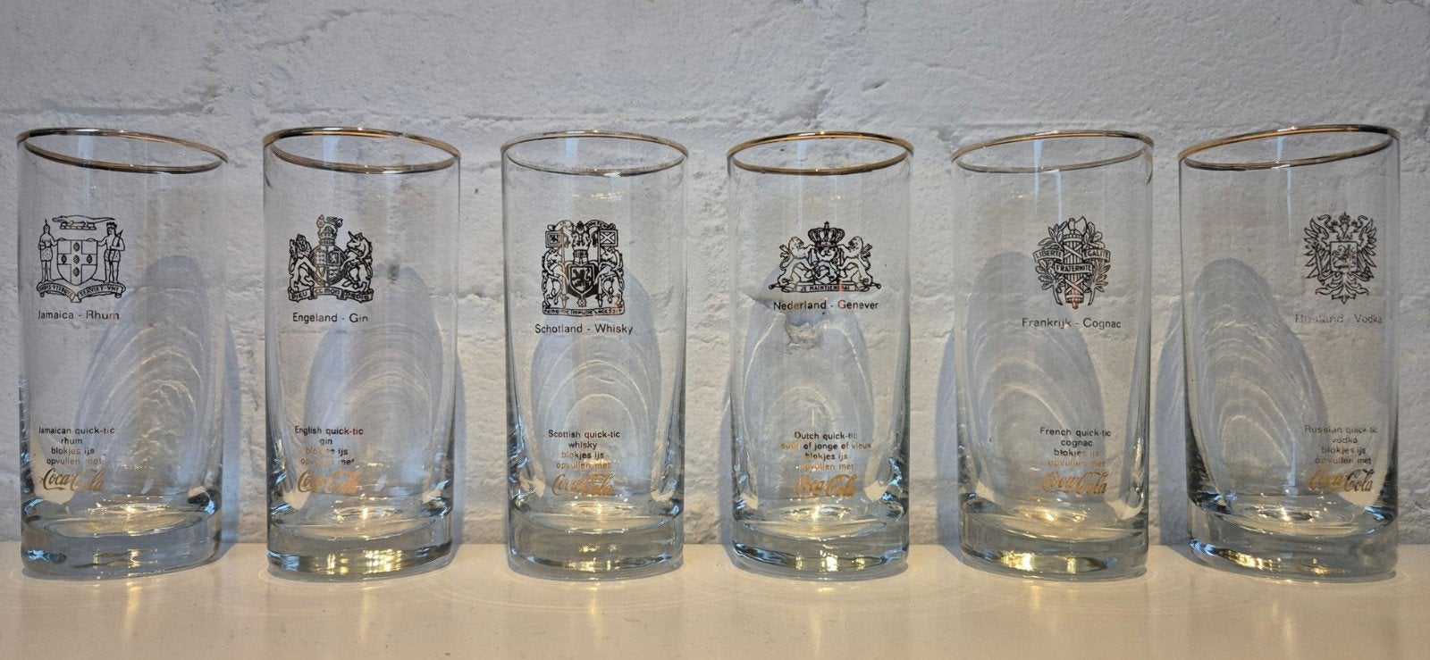 Vintage Coca-Cola frisdrank glazen, Ophalen of Verzenden, Zo goed als nieuw, Frisdrankglas