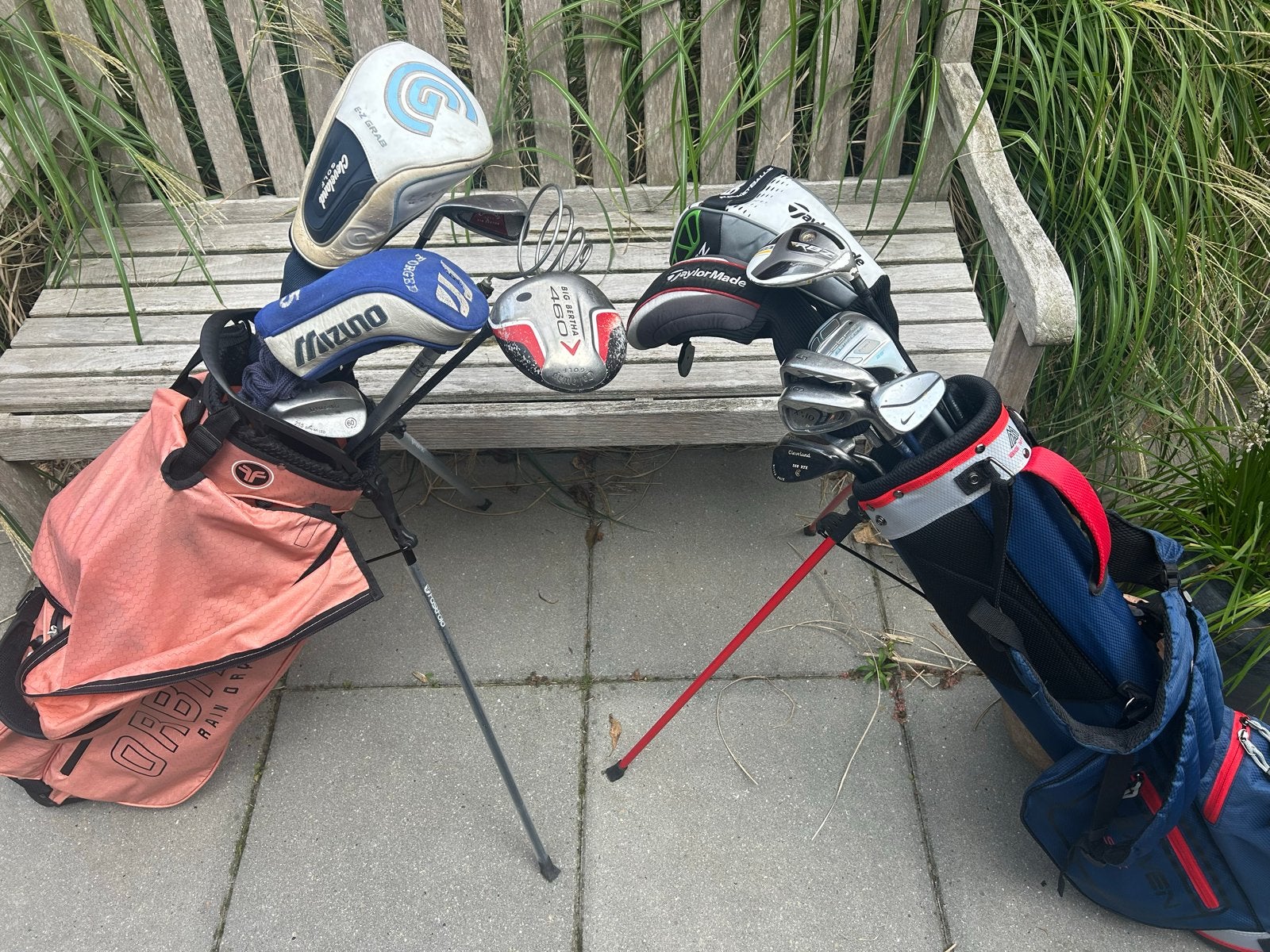 Lot golfclubs inclusief tassen t.e.a.b., Sport en Fitness, Ophalen, Gebruikt, Set, Overige merken