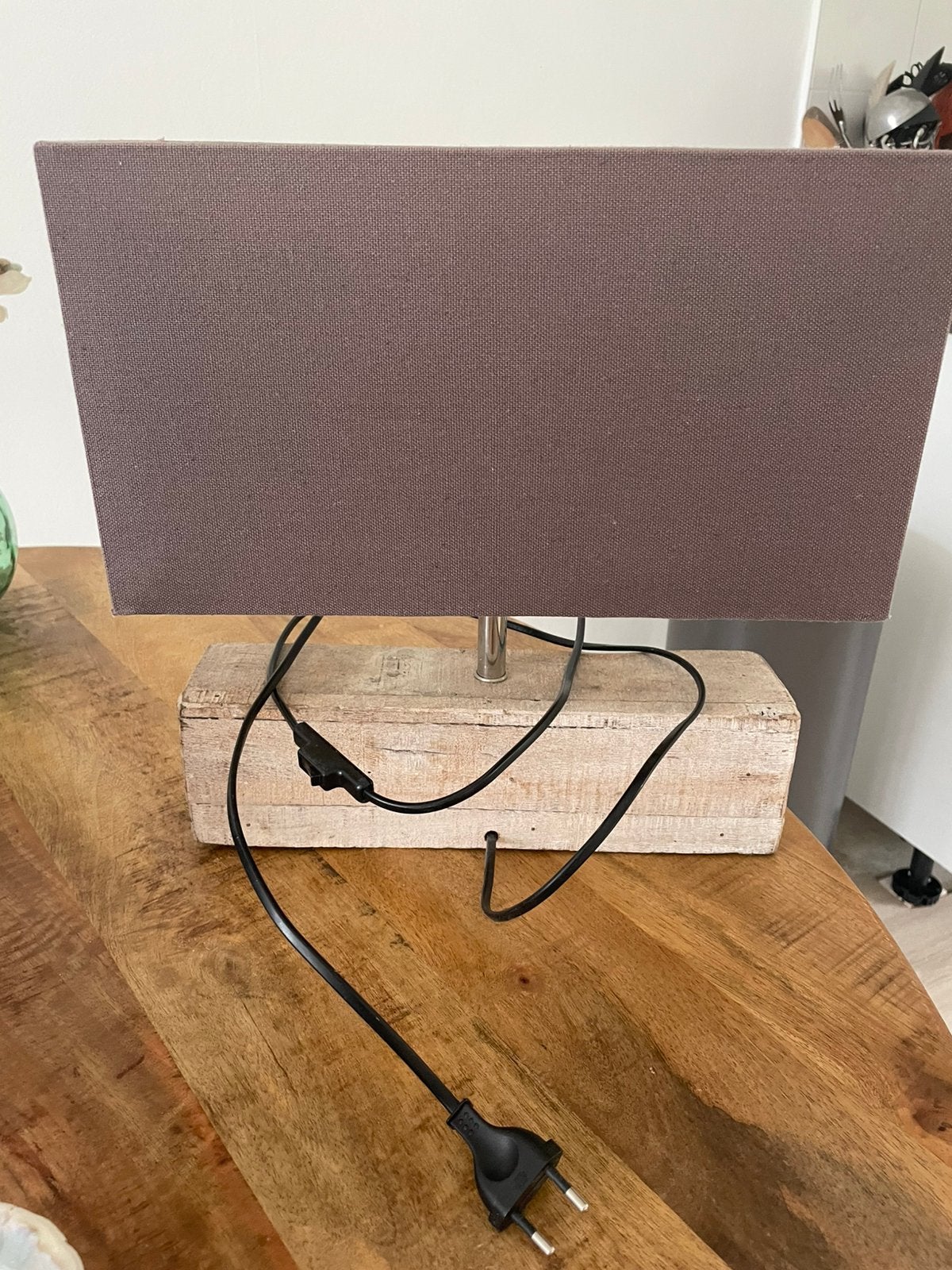 Lamp met houten voet, Ophalen, Zo goed als nieuw, Minder dan 50 cm