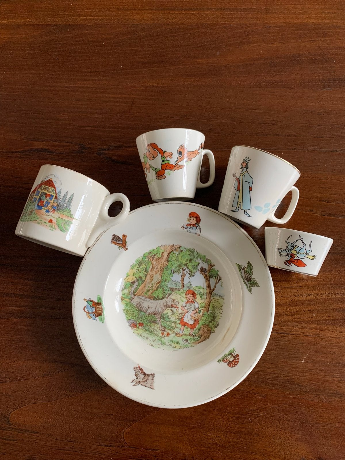 Vintage sprookjes servies set - Roodkapje, Hans en Grietje, Ophalen of Verzenden