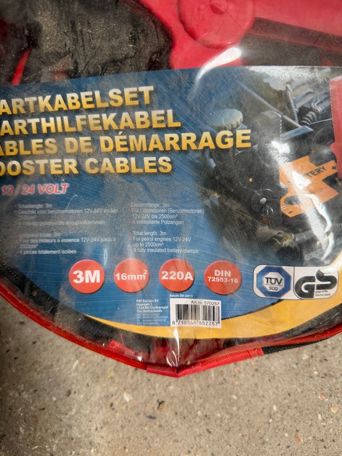Startkabels 12V/24V - 3M, 16mm², 220A, Auto diversen, Ophalen of Verzenden, Nieuw