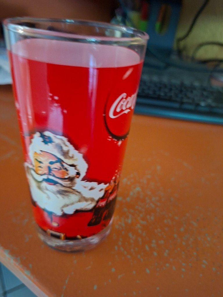 Coca-Cola glas kerstman, Ophalen of Verzenden, Gebruiksvoorwerp