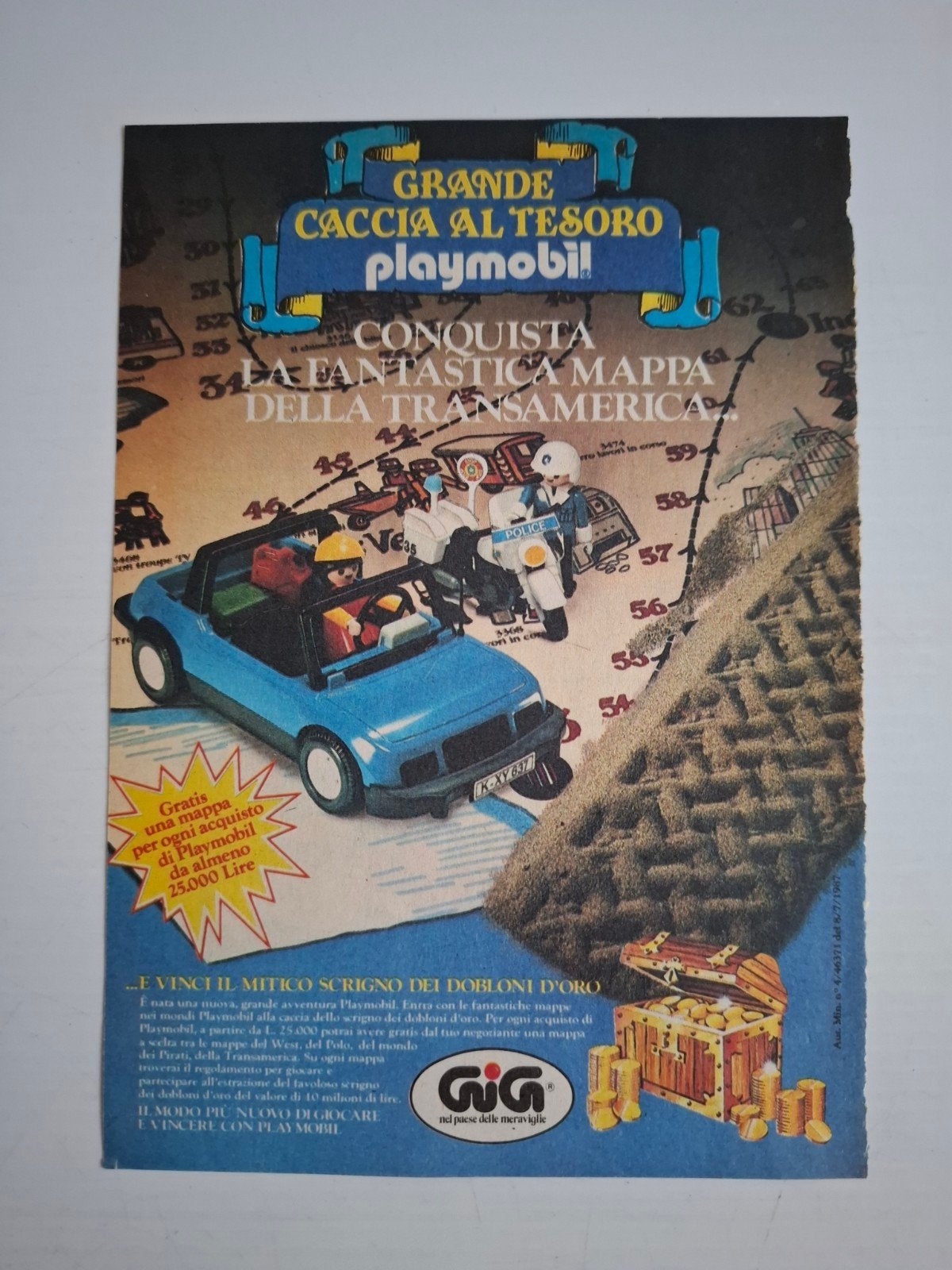 Vintage GIG Playmobil reclame advertentie auto in Amerika, Ophalen, Gebruikt, Complete set, Overige typen