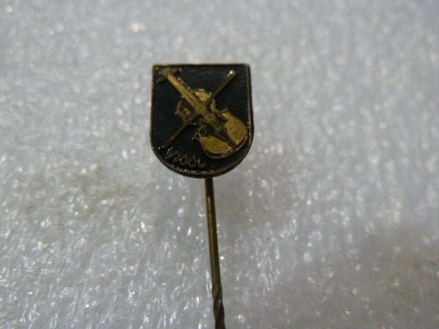 Vintage Speldje Viool Muziek Instrument Wappen, Ophalen of Verzenden, Gebruikt, Overige onderwerpen, Speldje of Pin