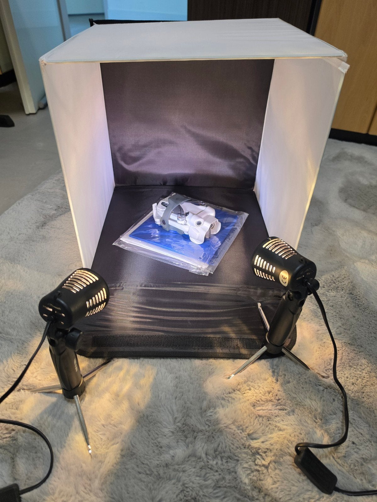 Mini Fotostudio met LED-verlichting en Statieven, Opvouwbaar, Ophalen of Verzenden, Zo goed als nieuw, Mini fotostudio