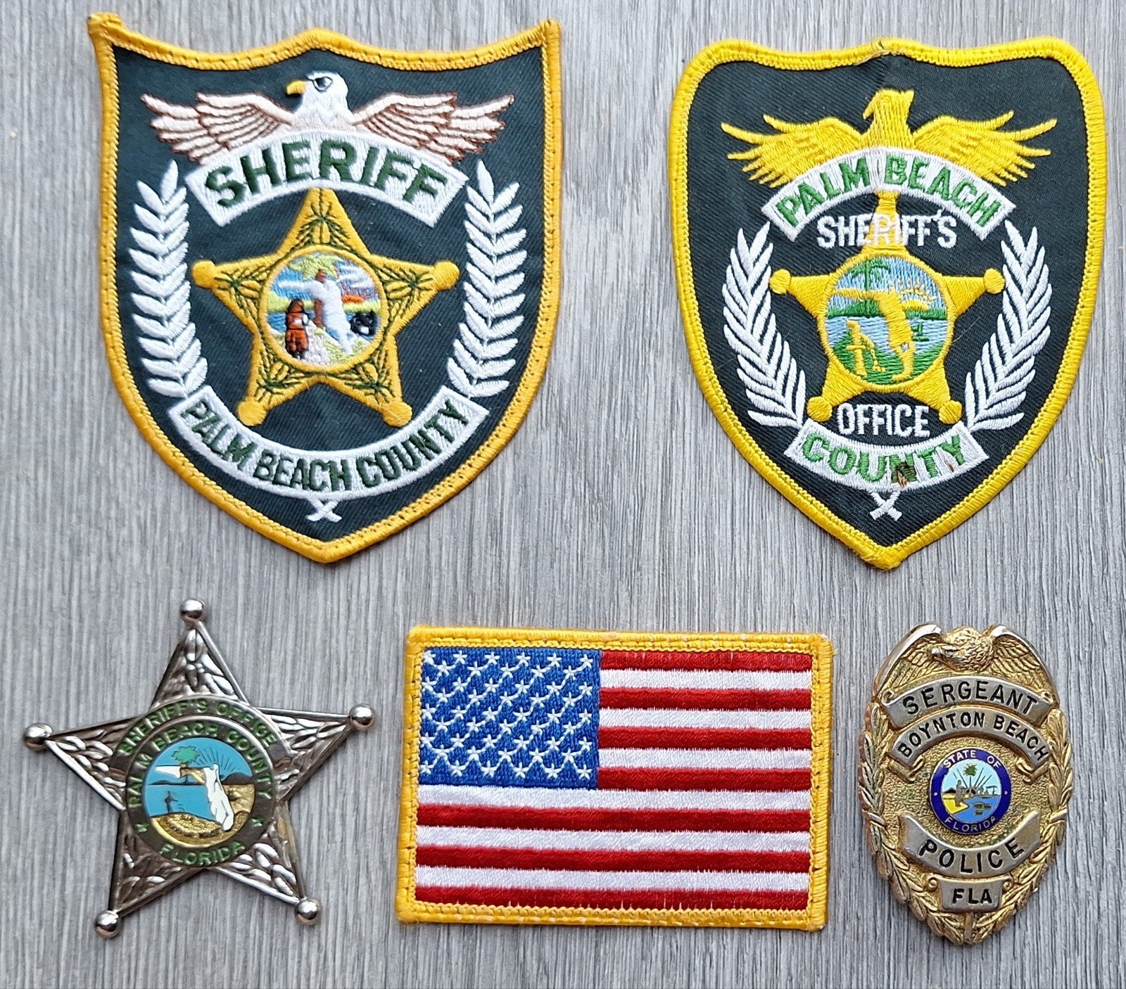 5 US Police Distinctieven, Ophalen of Verzenden, Overige soorten, Amerika, Embleem of Badge