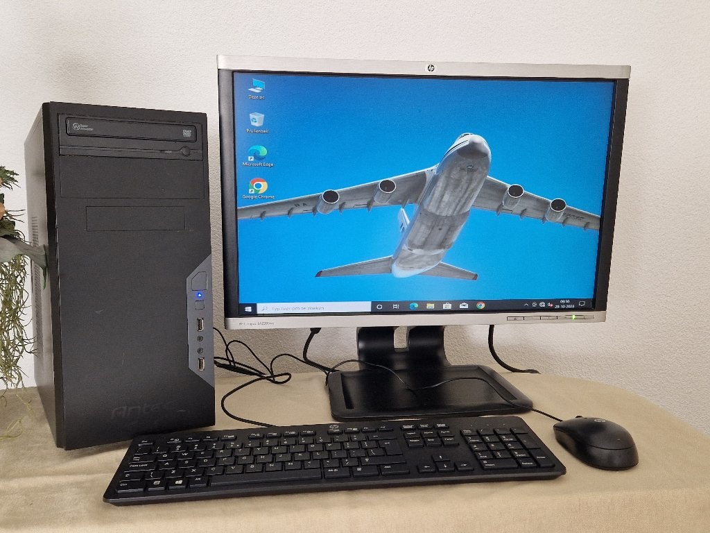 Snelle Mooie Desktop / PC Met Grote 24 Inch LCD Wind11 Wi-Fi, MSI, Met monitor, 8 GB, Refurbished