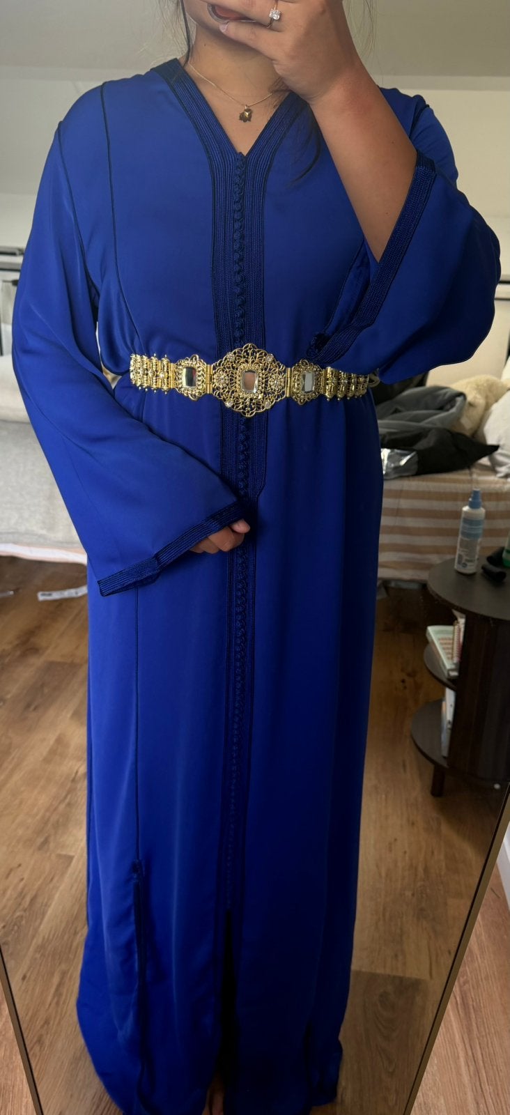 Blauwe caftan, Maat 38/40 (M), Overige typen, Blauw, Ophalen of Verzenden